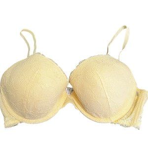 PEACH JOHN Girls Japanese Ivory Push Up Lace Bra 36D/E80
